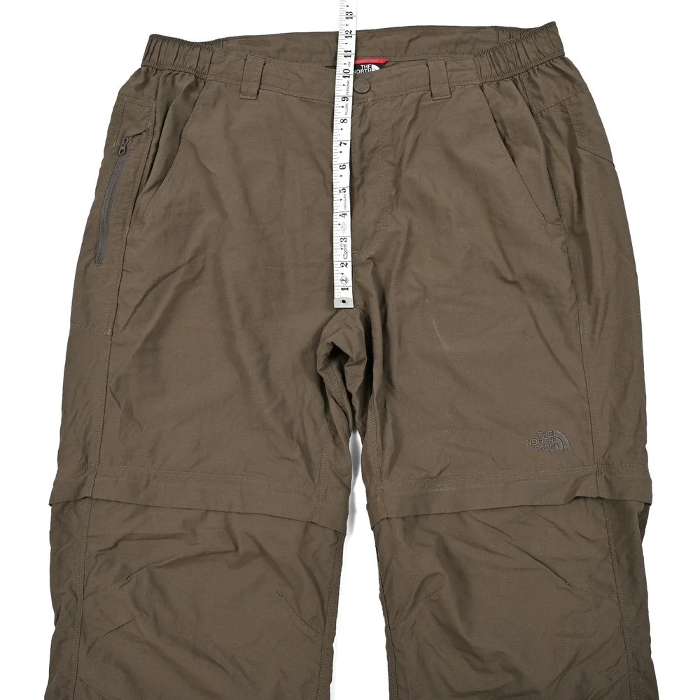 The North Face Pants Mens L 34x29 Brown‎ Convertible Cargo Ankle Zips Drawstring